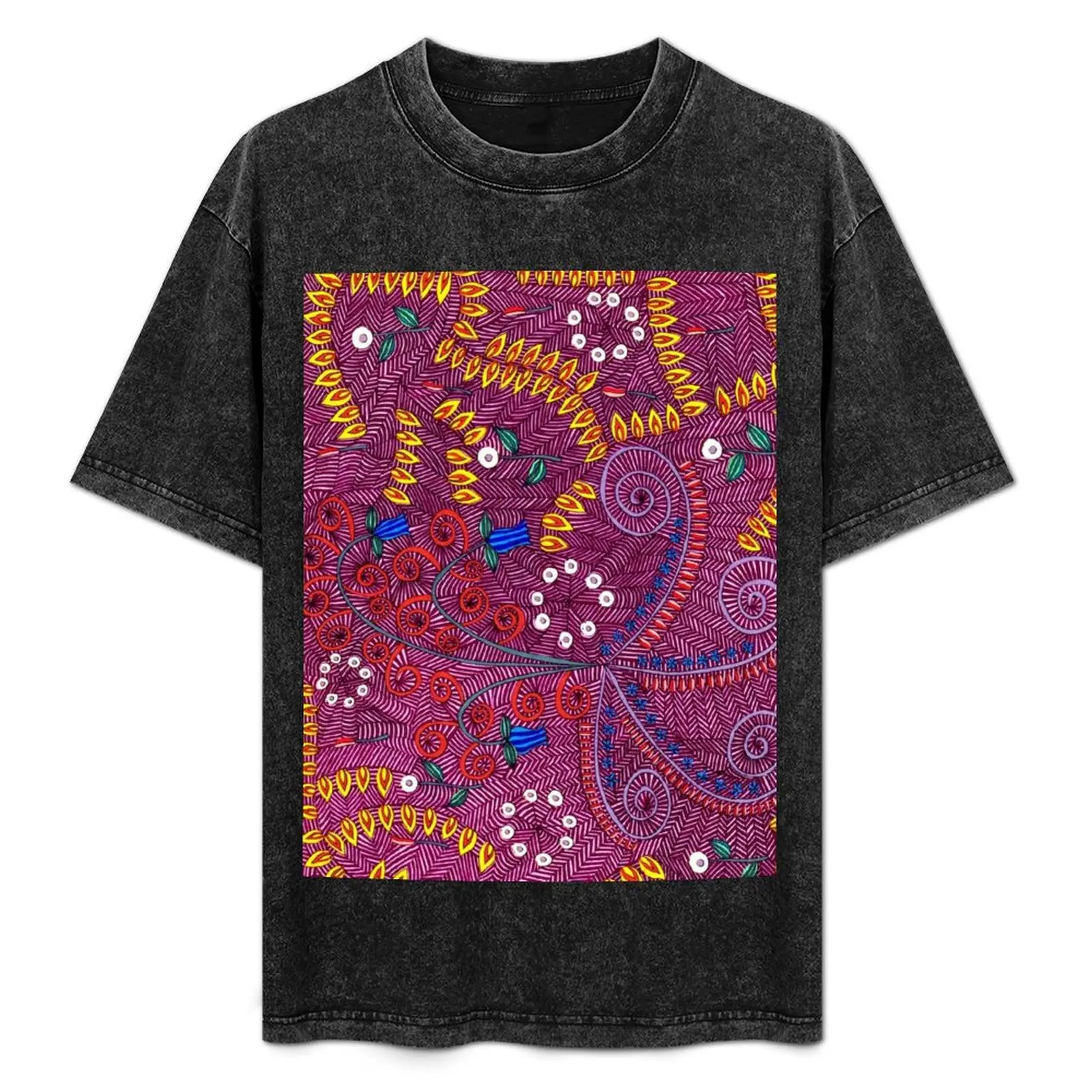

Nature In Chaos Pattern, Flower And Leaf Doodle T-Shirt funny costumes custom t shirt vintage anime shirt mens white t shirts