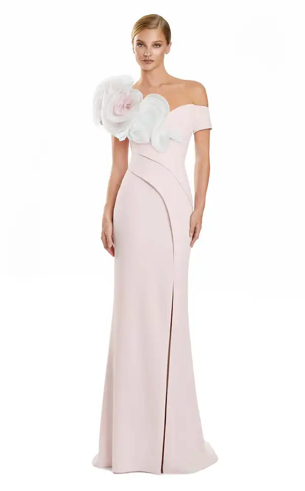 

Элегантный трикотаж ручной работы с цветочными пуговицами по индивидуальному заказу, прямые длинные платья с открытыми плечами, платья для особых случаев на заказ, доступны размеры