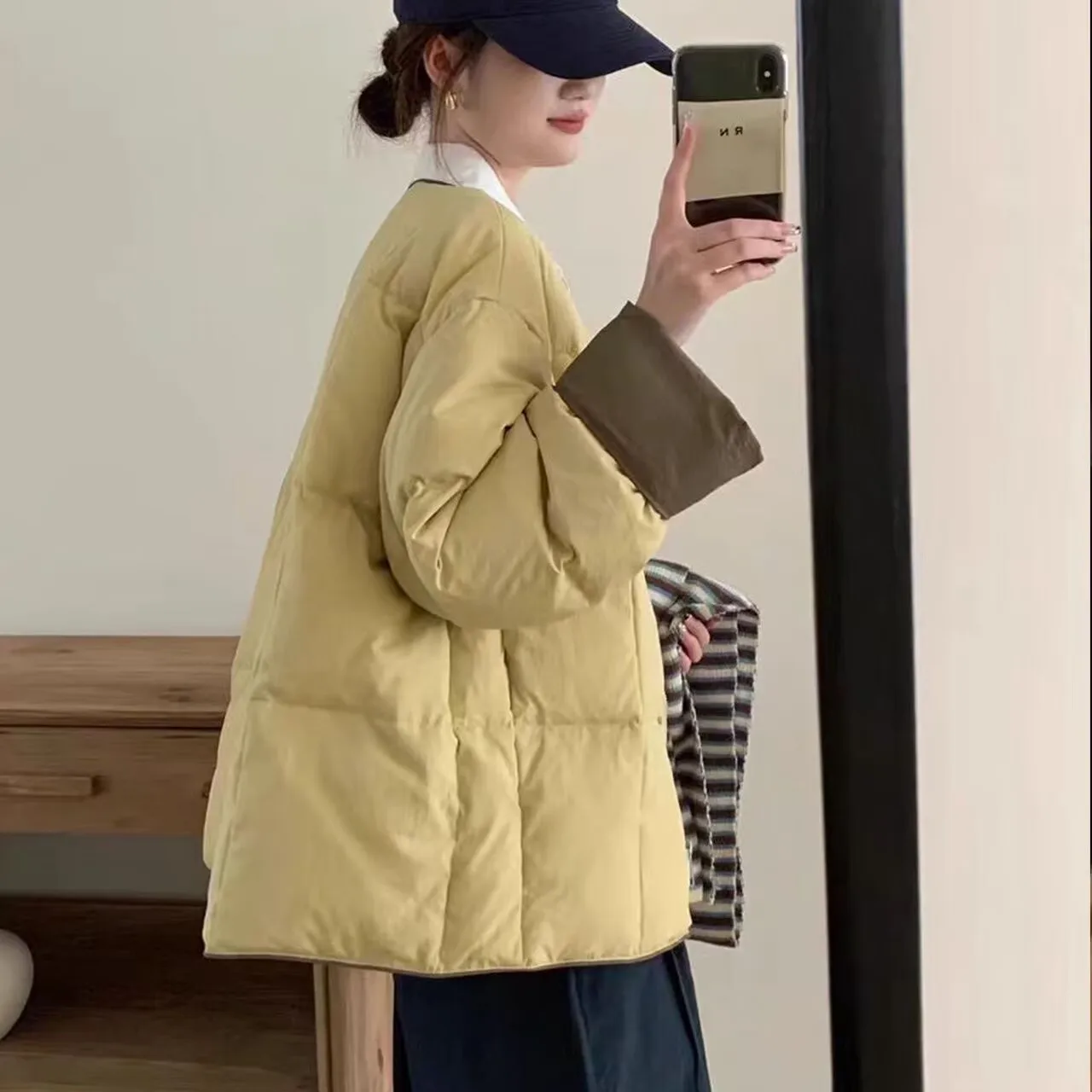 

Свободная женская хлопковая куртка с длинными рукавами и круглым вырезом, в стиле пэчворк, осенне-зимняя, новая, удобная, больших размеров, верхняя одежда