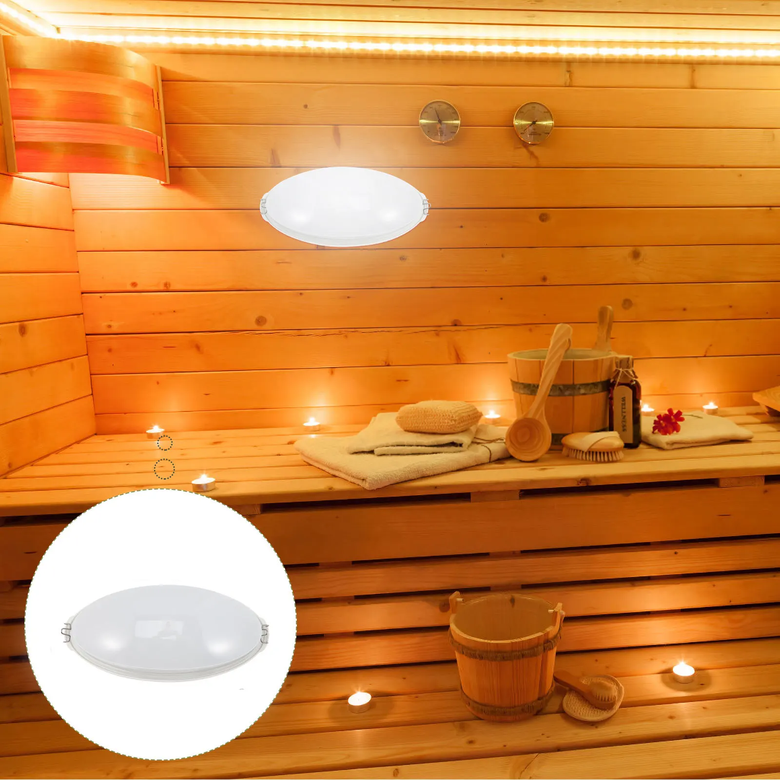 

Explosion-Proof Fog Resistant Light Shade for Sauna Room IP65 Waterproof Plastic Alloy Lamp Cover Easy Install