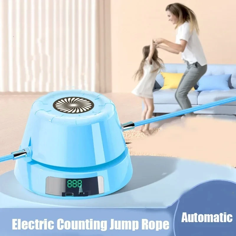 Electric Rope Skipping Machine Automatic Remote Control Jumping Rope Digital Counter Indoor Outdoor Exercise Toys Games for Kids