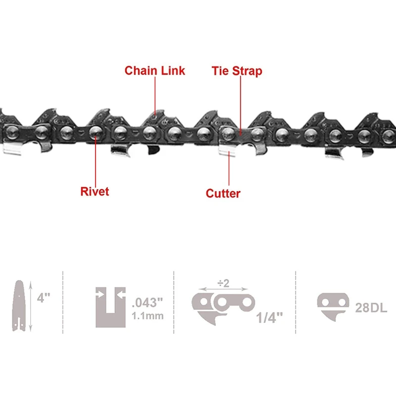 4'' Steel Chainsaw Chain Chainsaw Parts Logging Tools for Electric Pruning image 6