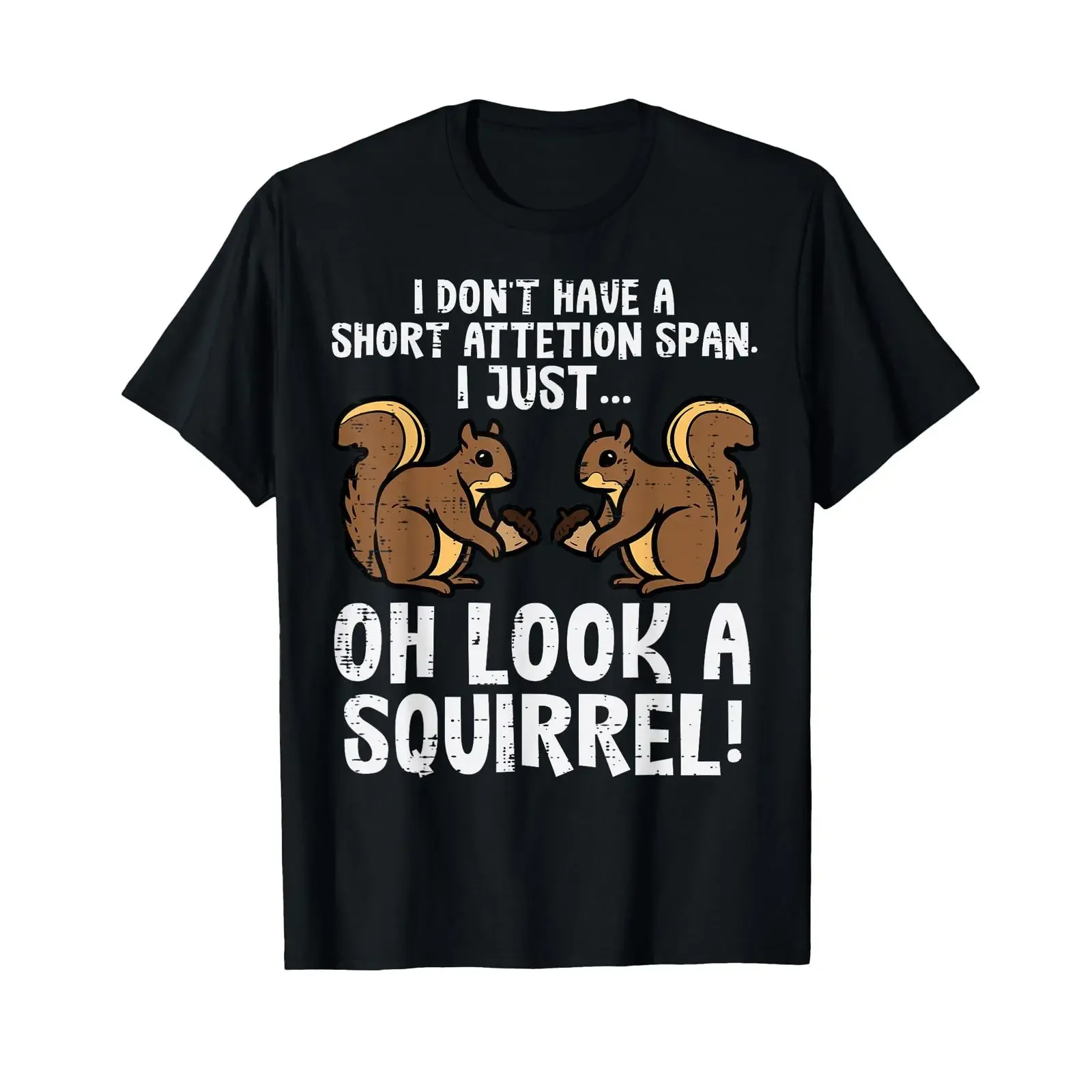 Dont Have Short Attention Span Look Squirrel Kids T Shirt vintage Washed Unisex Stretched Comfortable Top For Everyday Wear