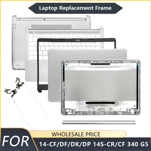 Imagen 1 del producto Nuevo para HP 14-CF 14-DF 14-DK 14-DP 14S-CR 14S-CF 340 G5 cubierta trasera LCD para portátil bisel frontal reposamanos cubierta inferior teclado