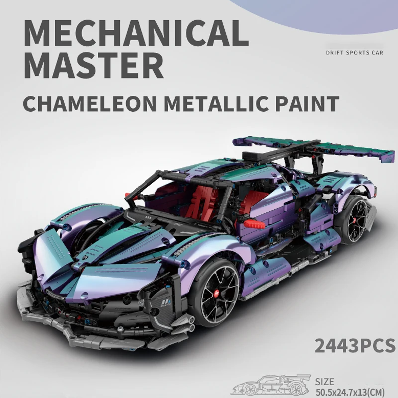 Technical MOC IM.Master 9826-2 High Speed Stunt Drift Sports Car Gumpert Apollo IE Model 2443PCS Building Block Brick Puzzle Toy