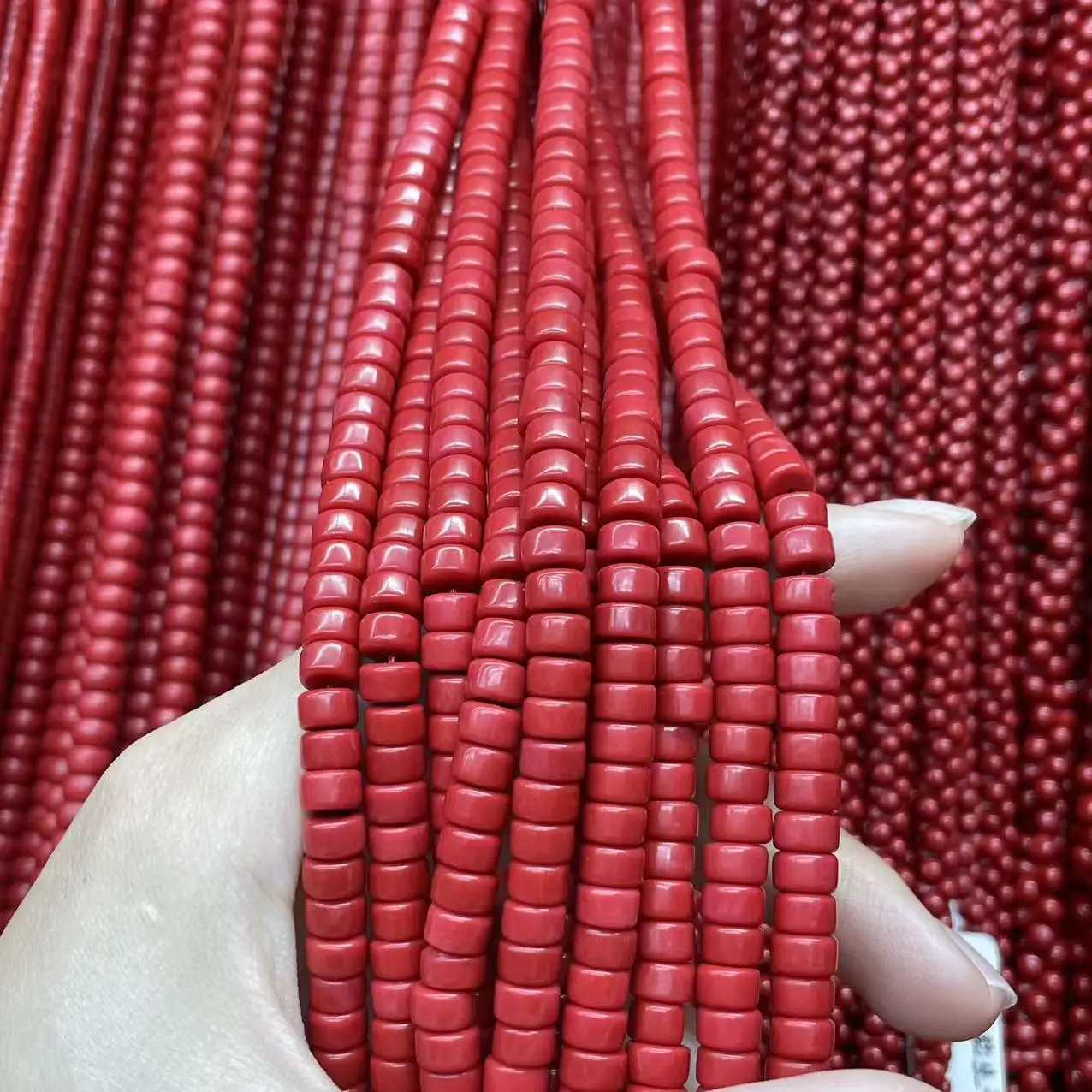 6mm Natural Sea Bamboo Coral Straight Cut Round Pad  Loose Beads Tablets  Diy Necklace Bracelet for Jewelry Making Wholesale
