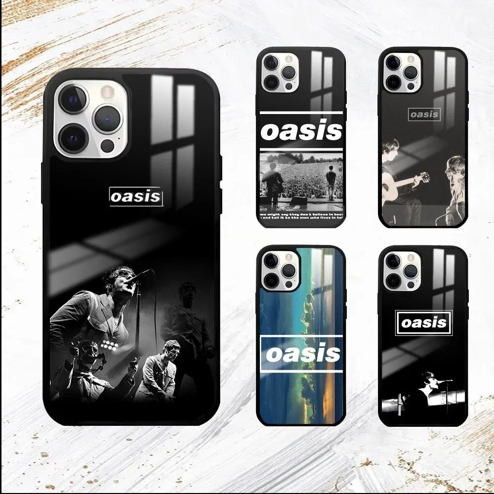 O-Oasis Band Phone Case For iPhone 16 15 14 13 12 11 Pro Max Plus Mini PC Fashion High Quality mirror phone case