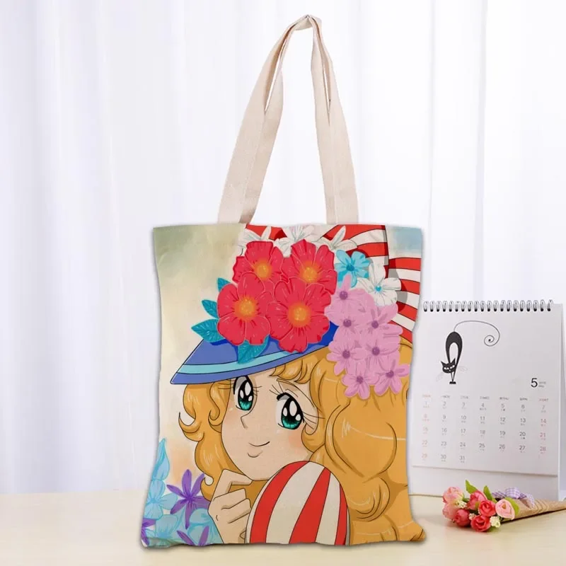 Candy Candy Anime 6 Tote Bag Female 90s Vintage Cartoon Shoulder Bags Women Handbag Large Capacity Storage Bag Eco Shopping Bags