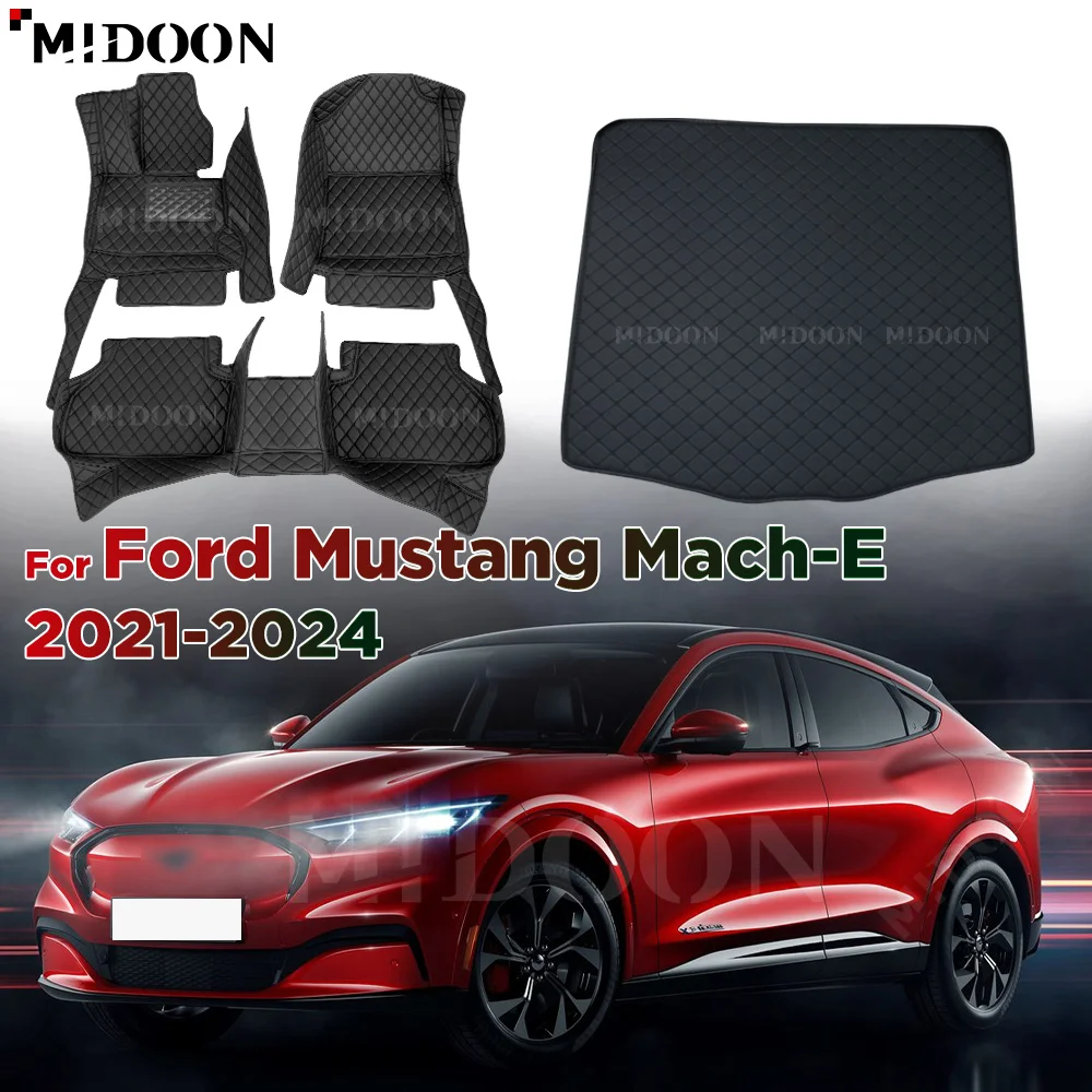 For Ford Mustang Mach-E 2021 2022 2023 2024 Car Trunk Mats Custom Floor Mat Auto Foot Pads Carpet Cover Interior Accessories