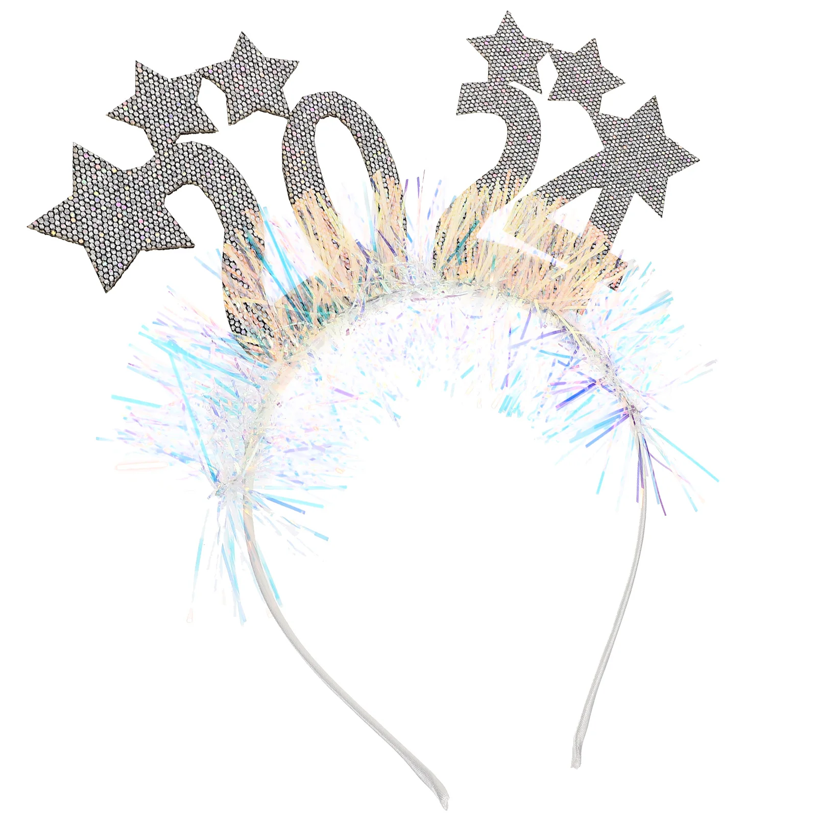 

2024 Glitter Star Headbands 2024 New Year Headdress Silver Party Hair Hoops Decorative Accessories for Celebration Festive