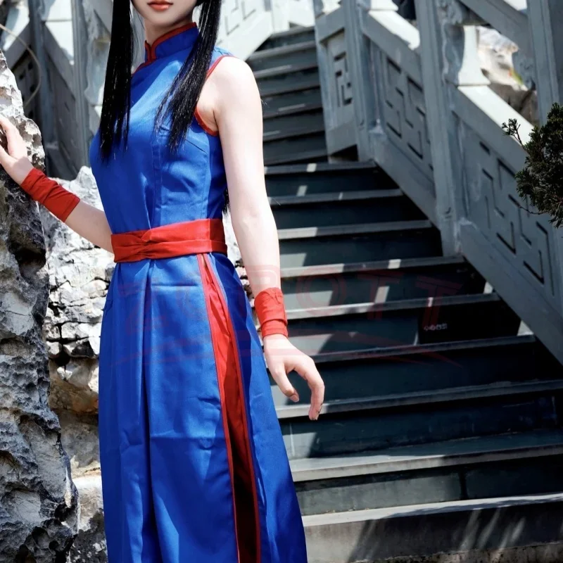 Anime Dragon Cos Ball Chichi Cosplay Costume Shirt Blue Uniform Props Cheongsam Women'S Uniform Dress Halloween Party Set Gift image 6