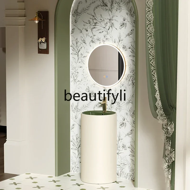 

ss K178 ss25 Pillar Basin Inn Round Bathroom Floor-to-ceiling Washbasin Integrated Ceramic Pillar Washbasin