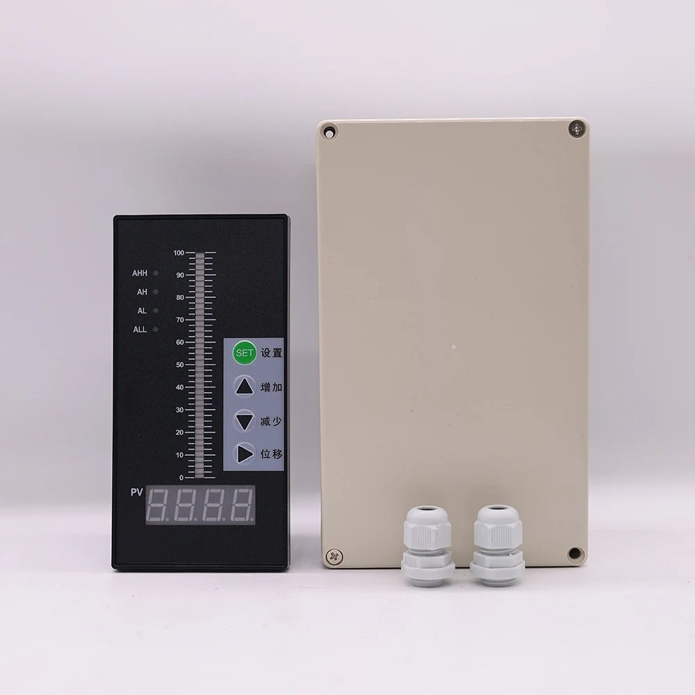 

4-20mA DC input water liquid level controller with waterproof box 4 ways relay output water level display meter controller