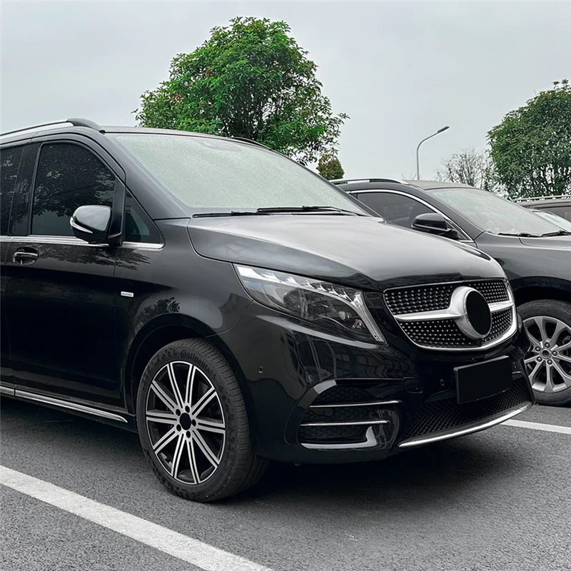 

AT92-передний бампер, спойлер, крышка для Mercedes Benz V Class W447 2016-2023 AMG, боковая накладка сплиттера