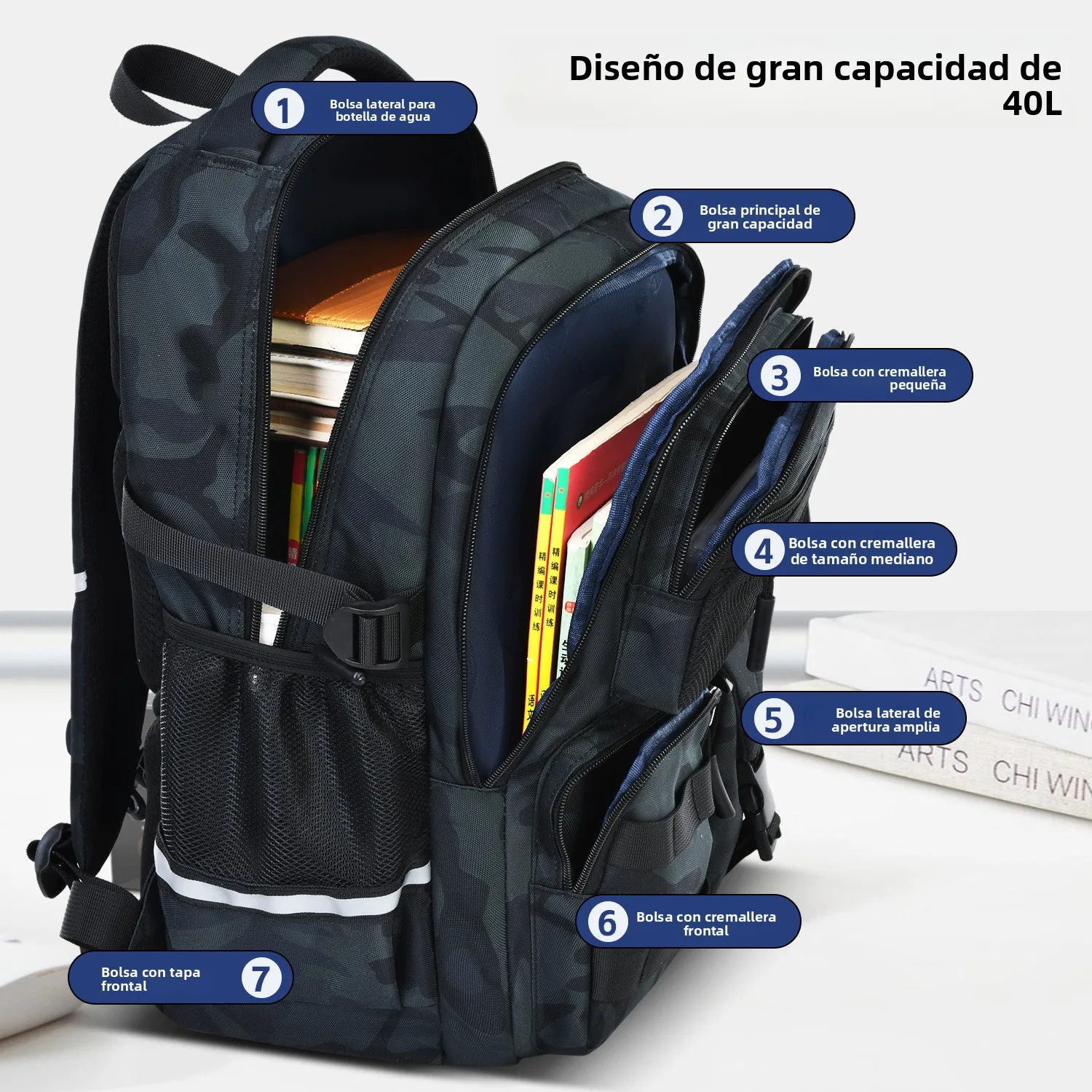 Mochila Escolar Beckmann de Gran Capacidad para Niños de Secundaria, Anti-Exhaust, Protección de Columna, Tamaño Súper Grande