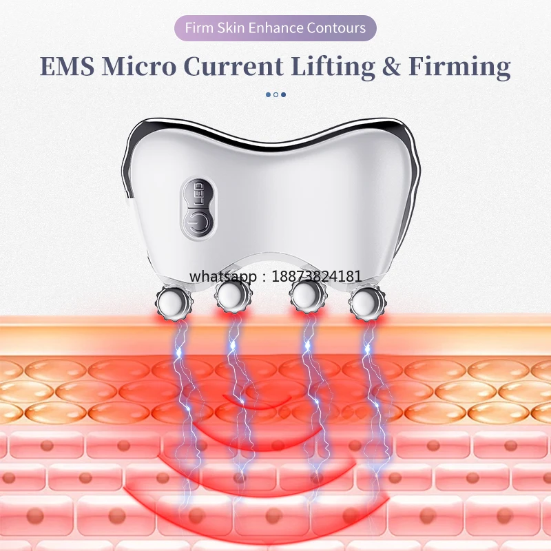 مدلك أسطوانة الوجه المعدنية الكهربائية 5 ألوان اهتزاز تسخين أسطوانة جواشا منتجات العناية الشخصية بالجمال شحن سريع #1