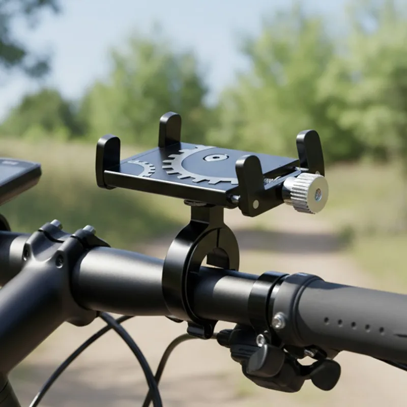 العالمي للدراجات النارية دراجة حامل هاتف جبل خلية المحمول سبائك الألومنيوم ركوب دعامة حامل الدراجة المقود المضادة للانزلاق كليب