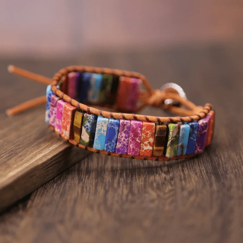 Mehrfarbiges Leder Tibetisches Zigeuner-Perlenarmband Verstellbar für Männer und Frauen Vintage Ethnischer Handgefertigter Paarschmuck