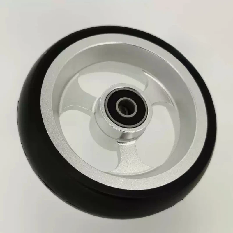 4 Inch Sports Wheelchair Front Wheel Aluminum Alloy Hub PU Solid Tire Wheelchair Replacement Accessory