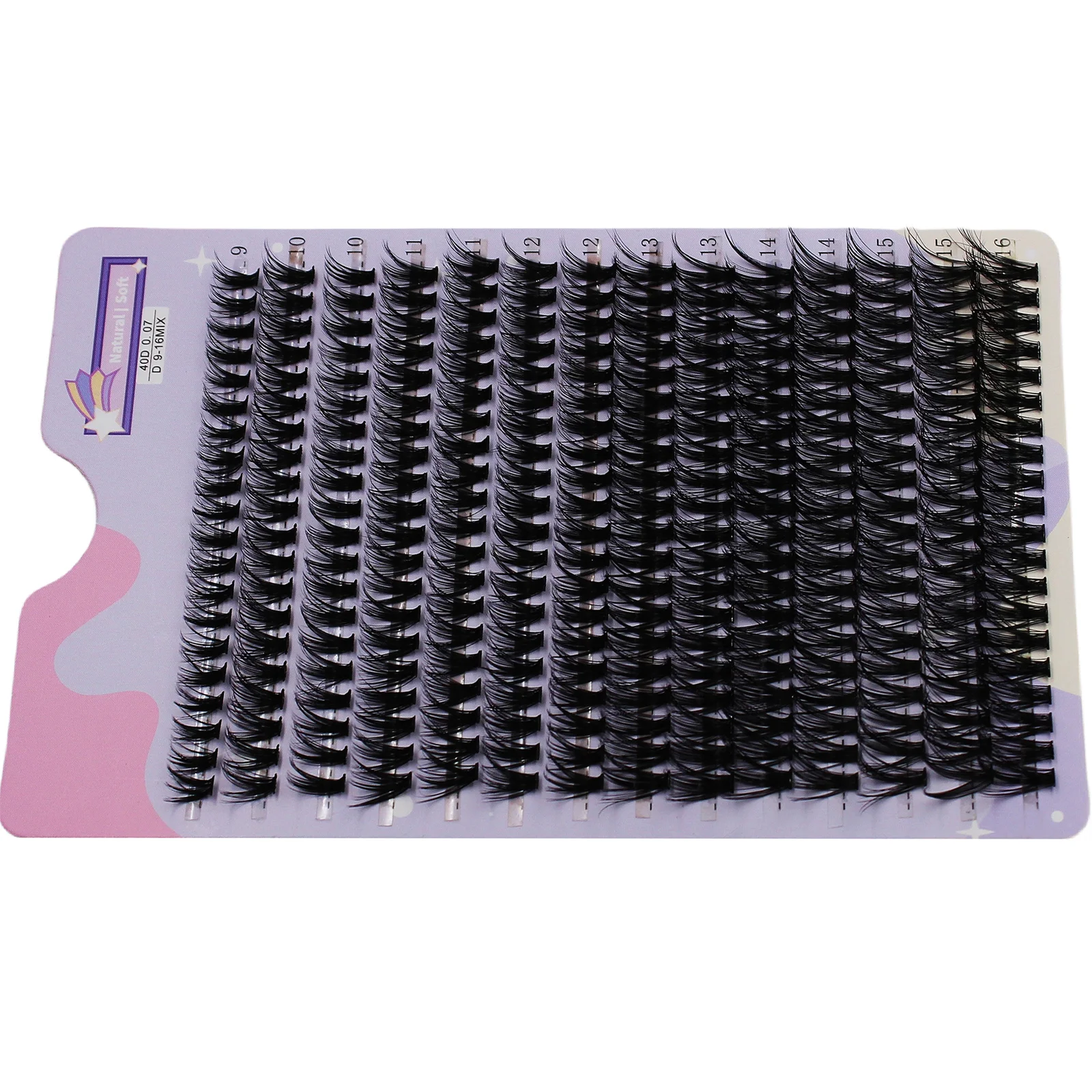 2Boxes/560pcs 40D Lashes Cluster  D Curling 9-16mm Mix Natural Eyelashes Extension 3D Russian Volume Individual Eyelash Cluster