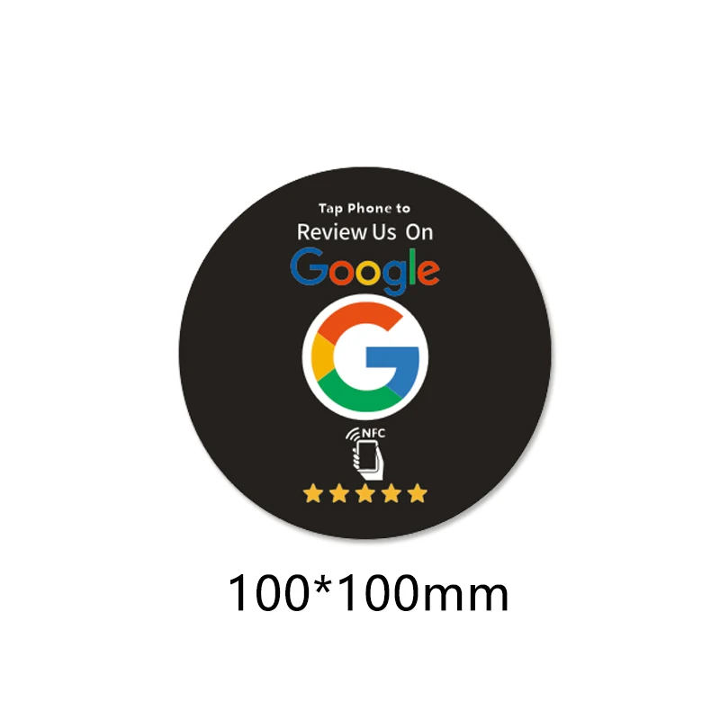 Google Review NFC Tap Signboard Card, Round Desktop Sticker, Social Media Business NFC Card