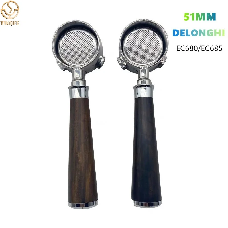 

51mm 3 Ears Naked Portafilter Bottomless Espresso Portafilter with 18g Basket for DeLonghi Dedica EC680/EC685,SMEG EUPA Machines