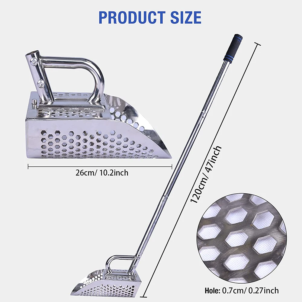 Imagem -03 - Shovel Scoop para Detecção de Metais Adultos Treasure Hunting Rust-proof Long Handle Pole Aço Inoxidável 304
