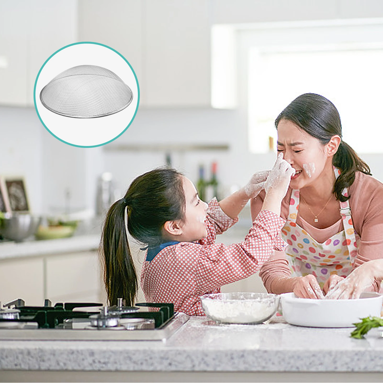 

Round Mesh Sieve Kitchen Wire Sifter Strainer Stainless Steel Fine Small Iron Household Filtering Supplies Practical Efficient
