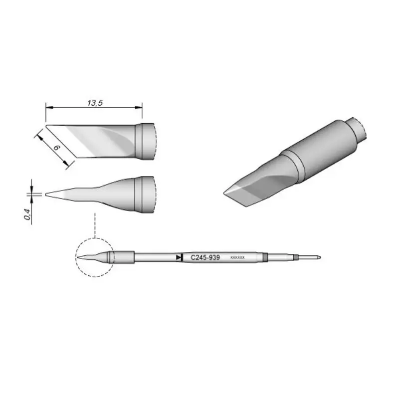 JBC C245 6*0.4 Knife Soldering Station Copper Lead- Free Heating Soldering Iron Tips for Repair SMD IC PCB  Soldering Tools