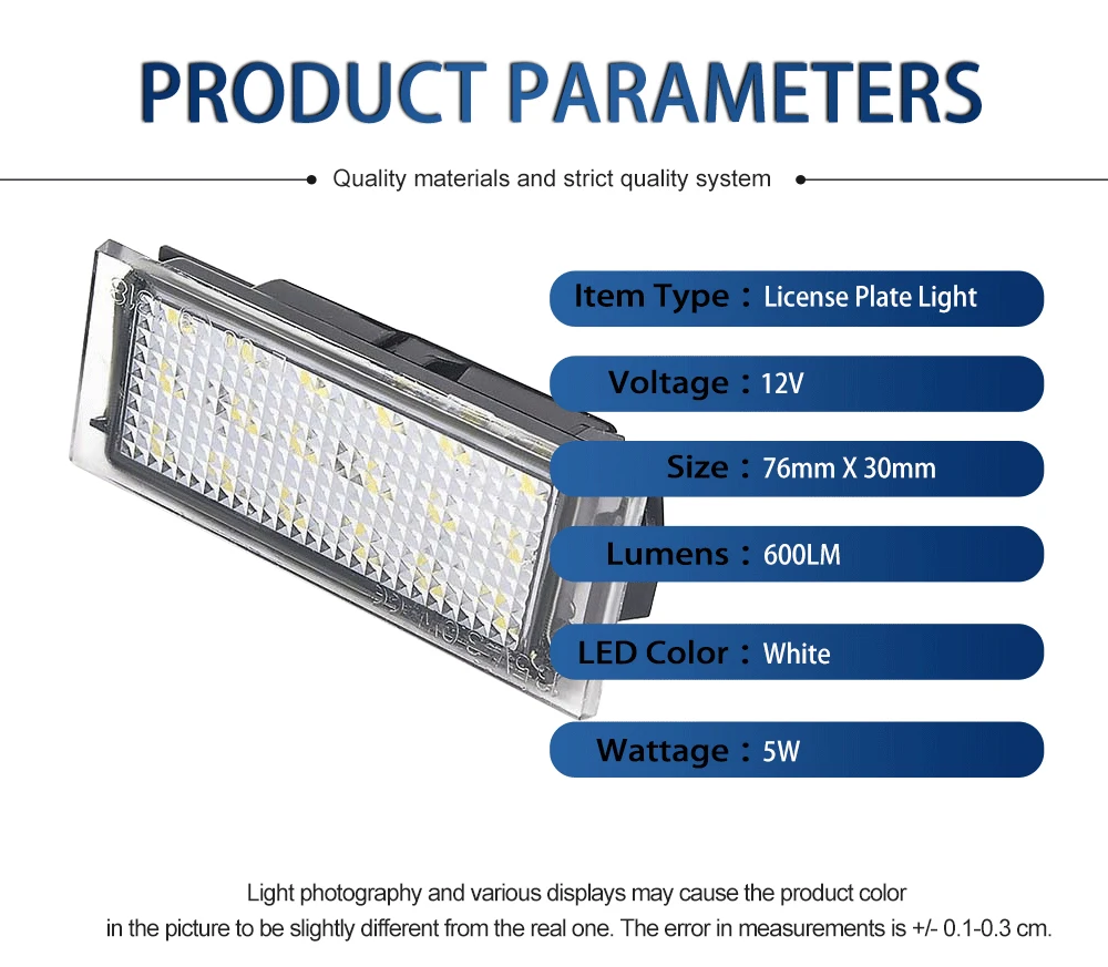 2 Stück Auto-LED-Kennzeichenbeleuchtung Weiß für Renault Trafic 3 (X84) 2014 2015 2016 2017 2018 2019 2020 Canbus Fehlerfrei – Detail 9