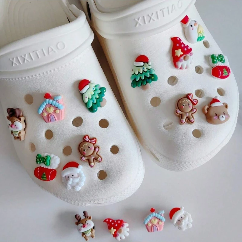 

Hot sales ABS Christmas Shoe Charms Cartoon Shoe Charms Accessories for Classic Clog Garden Shoe Decoration Buckle Party Gifts