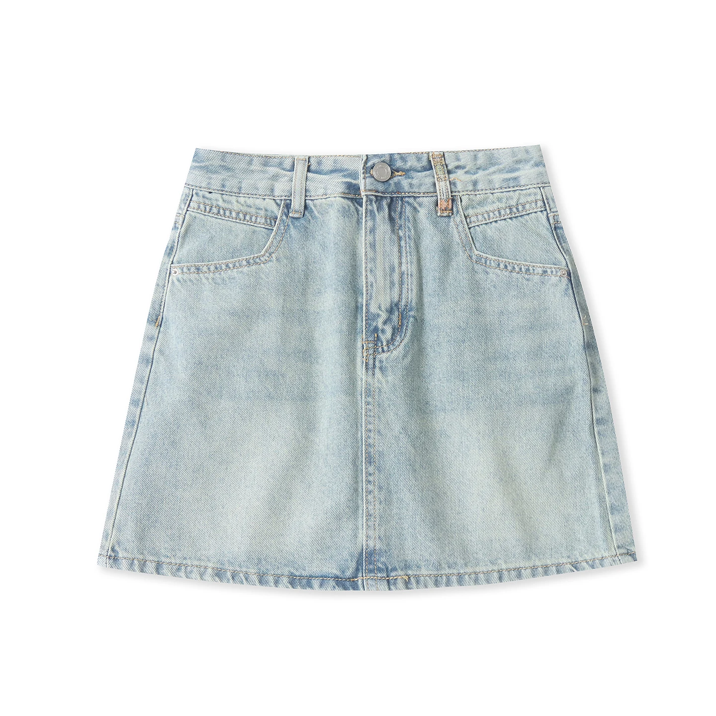 High Waist Denim  Skirt Women's Casual Washed Multi Pocket Slimming A-Line Skirt Spring New Style Casual Leisure Skirt