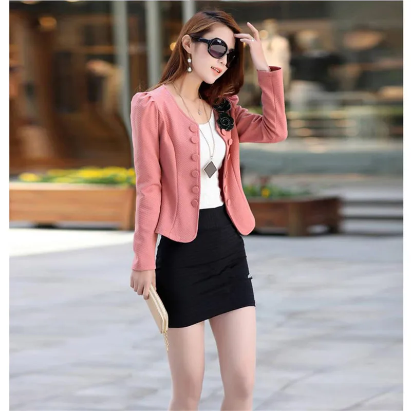 Blazer floreale da donna rosa primavera fiocco marca bianco Blaser corto donna taglie forti top manica lunga XXL Feminino abito da lavoro