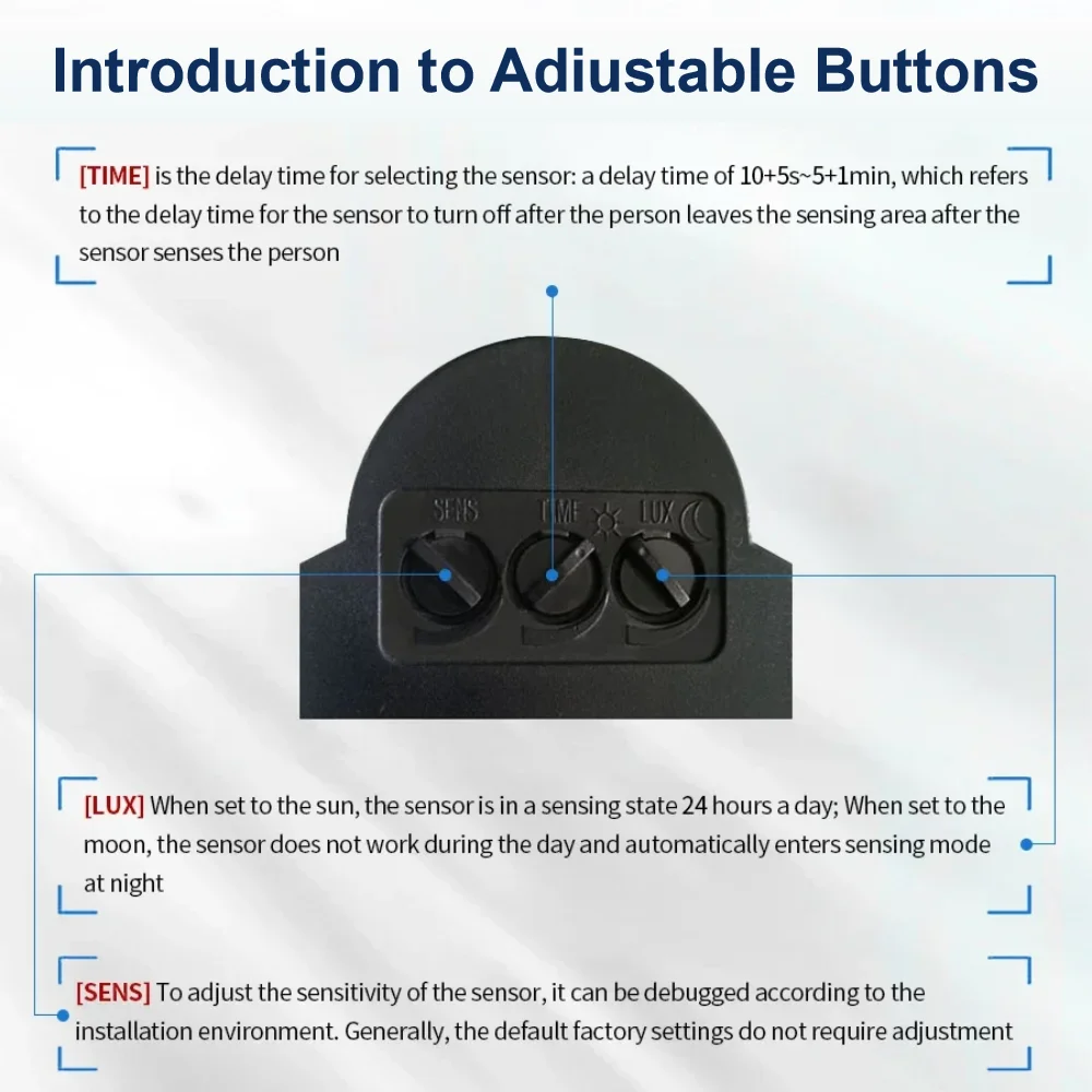 Human Presence Sensor Automatic Infrared PIR Movement Detector 220V 110V 12V Outdoor Light Switch Motion Sensor Home Assistant