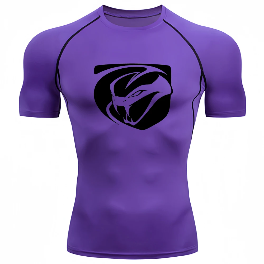 Viper Graphic Compression Shirts Men Summer Short Sleeve Rash Guard Gym Workout Tshirt Athletic Quick Dry Baselayer Undershirts