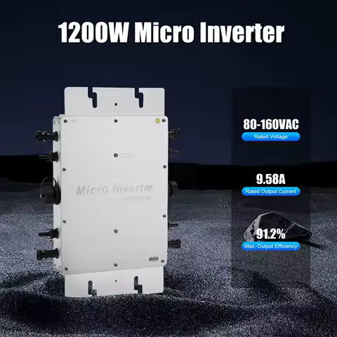 1200W Solar Grid Tie Micro Inverter Waterproof IP65 Pure Sine Wave Smart Inversor MPPT LCD Wind for 30V 36V Solar Panel