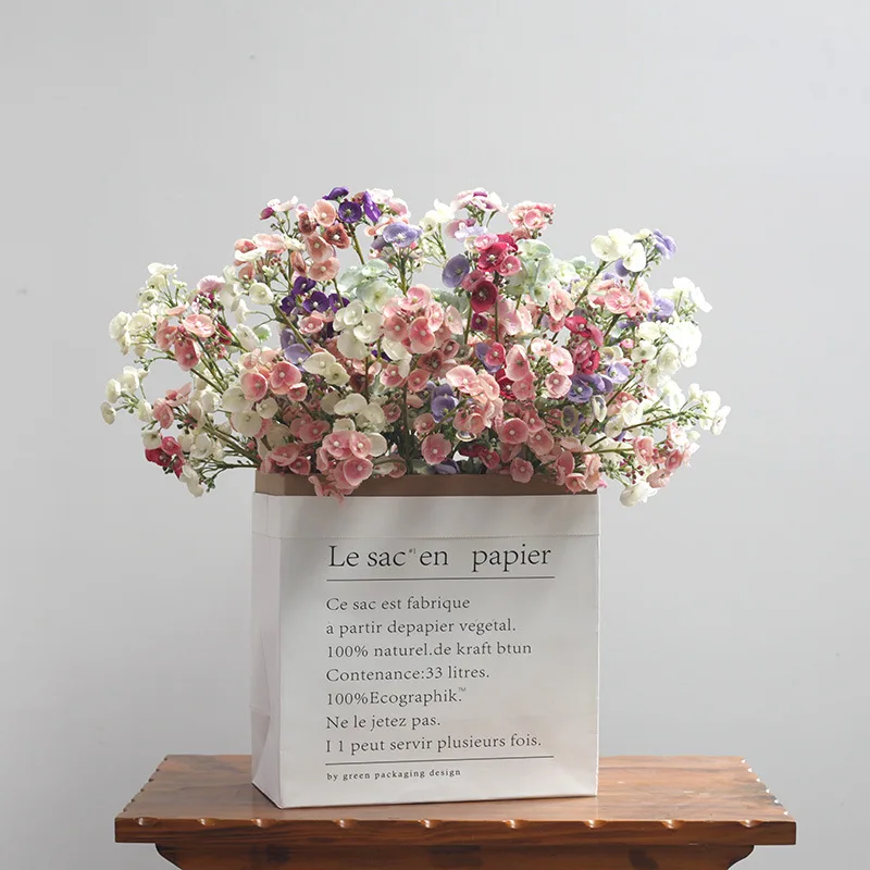 

5pcs/lot Artificial Bean Flower Wedding Decor Silk Flower for Home Decoration Accessories Bridal Bouquet Party Photography Props