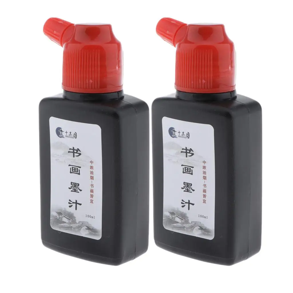 Japanese Chinese Calligraphy Ink Bottle Black Watercolor Drawing for Artist Set Permanent Painting