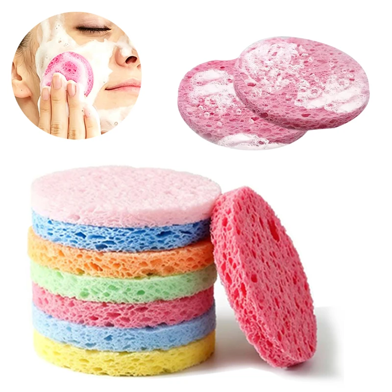 10/20/30PCS Compress Facial Puff Natural Wood Pulp Sponge Daily Cleansing Makeup Removal Convenient To Carry When Traveling