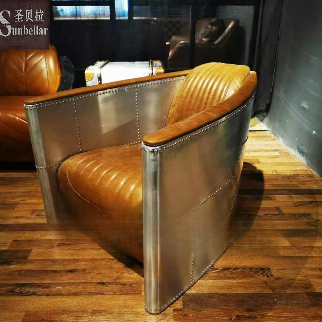 Sillón de cuero negro personalizable