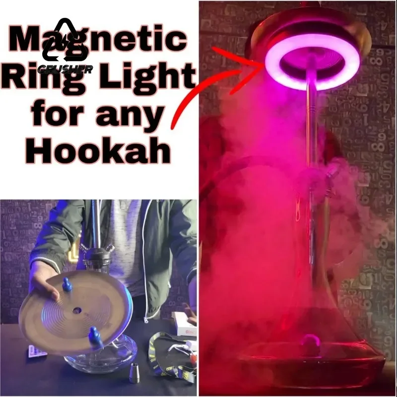 Dazzling Cool Hookah Light Colorful LED Show Ring Lamp Magnet Adsorption with Remote Control Chicha Cachimba Shisha Accessories