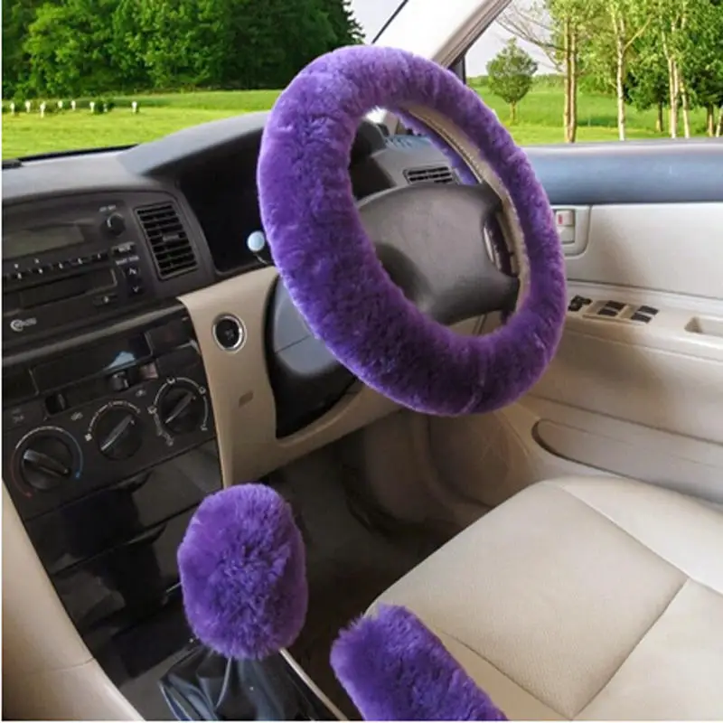 Personalized Car Steering Wheel Cover Plush Silvery Steering Covers Accessories Auto Decoration Supplies