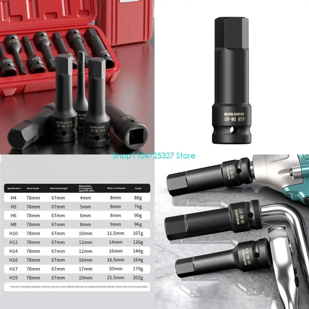 D8KF Socket Wrench Set Mechanic Tool Ratchets Wrench Hexagonal 1/2 Car Repair Tool