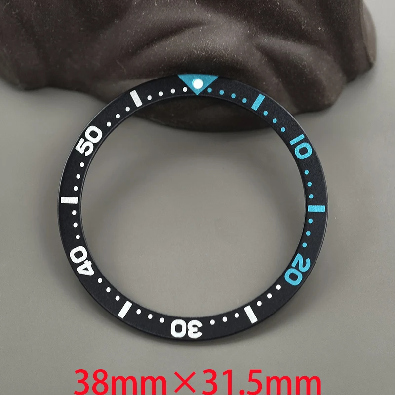 تخصيص 38 مللي متر x 31.5 مللي متر شقة الألومنيوم الحافة إدراج حلقة ل SRPD SKX007 SKX009 ساعة حافظة NH35 NH36 حركة الرجال ساعة تجديد جزء