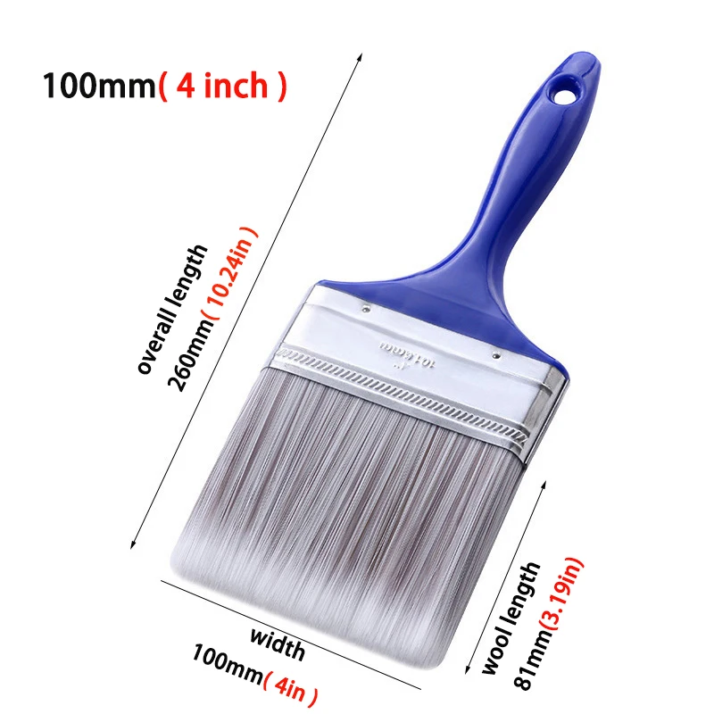 Blue Rubber Handle Sharpening Water-based Brush Tool Decoration Paint Coating Latex Cleaning Barbecue Baking Painting