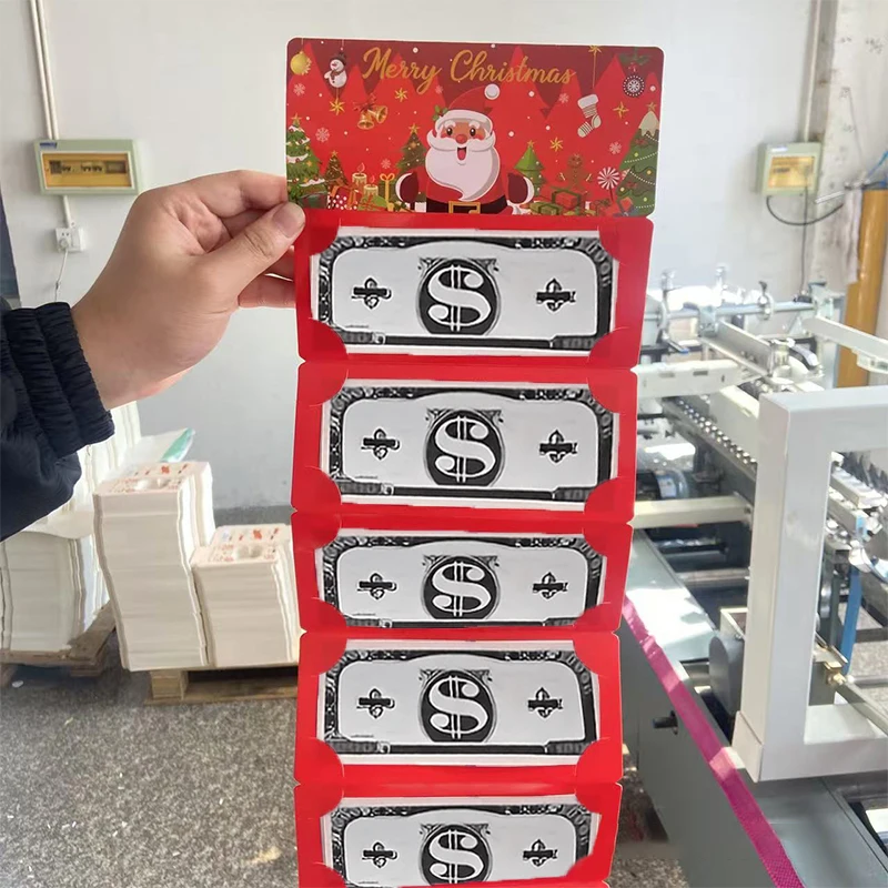 2 Stuks Kerst Geldzak Vakantie Rode Envelop 10-Slot En Gift Card Clip Perfect Voor Kerst Verjaardagen En Thanksgiving