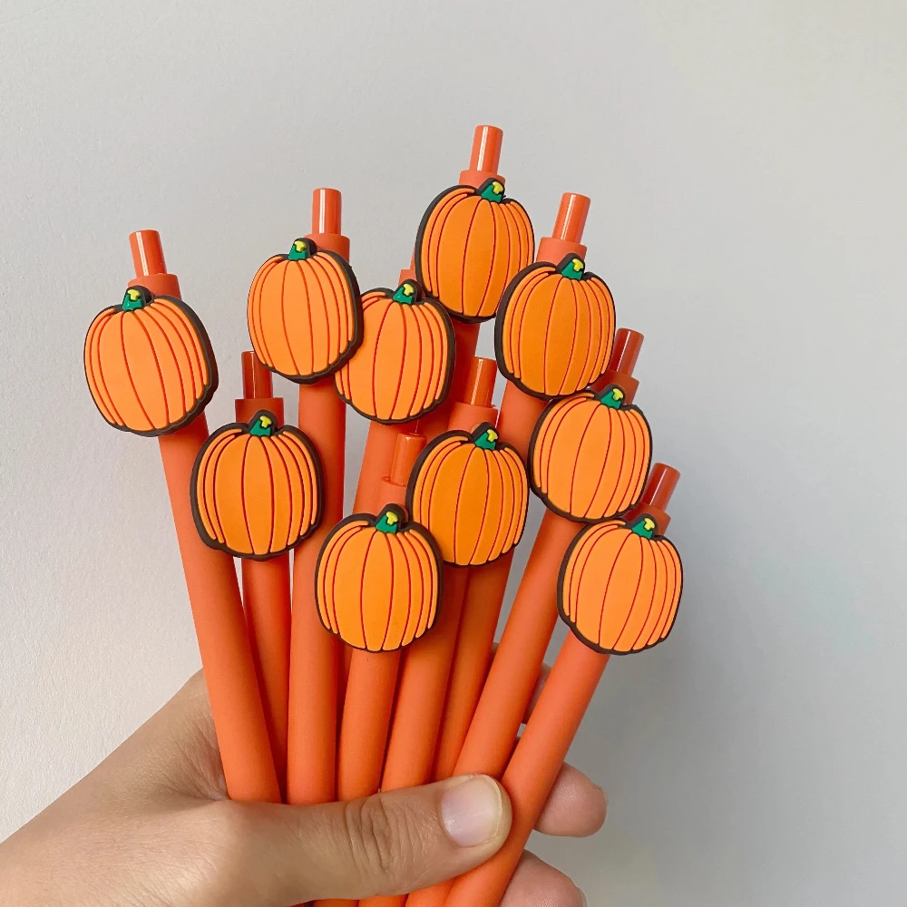 

10Pcs Pumpkin Pens Fall Party Favors Thanksgiving Writing Pens 0.5 mm Black Ink for Stationery Supplies Fall Thanksgiving Gift