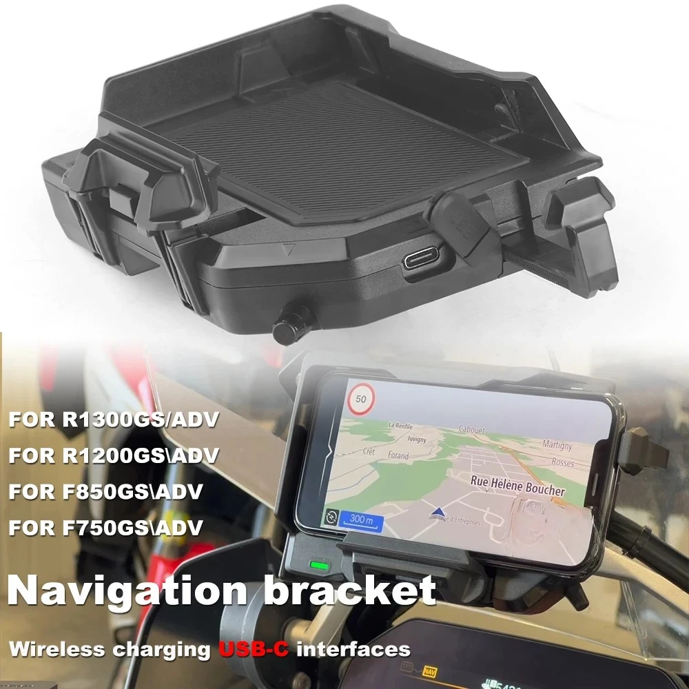 For BMW F850GS F750GS F700GS F800GS R1200GS R1250GS ADV R1300GS ADV New Wireless Charging GPS Phone Holder Navigation Bracket