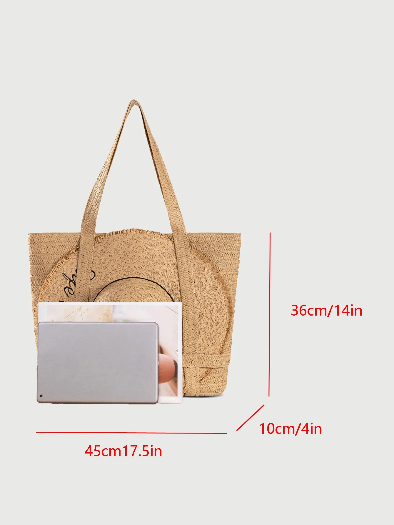 

2025 new straw woven bag with hat, vacation style cross-border popular women's bag