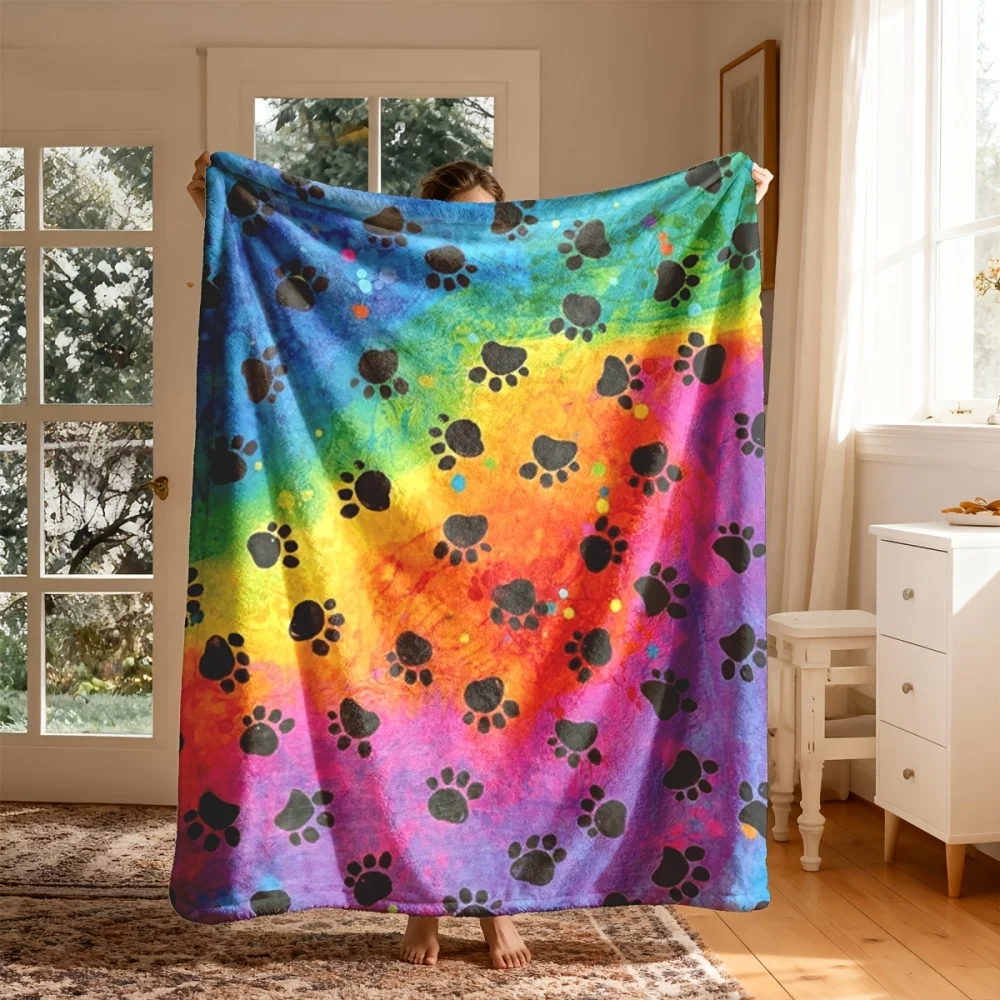 Purple Leopard Print Double Sided Fleece Throw Blanket Soft Cozy Lightweight Blanket for Sofa Couch Bed Modern Chic Animal